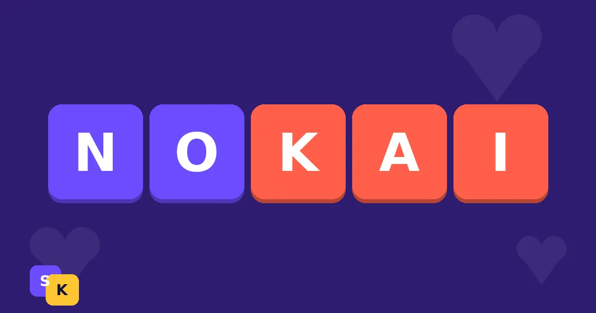 Two sets of colored letter tiles meeting in the middle to form one shared joint name