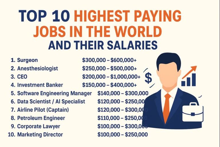 Top 10 Highest Paying Jobs in the World and Their Salaries
